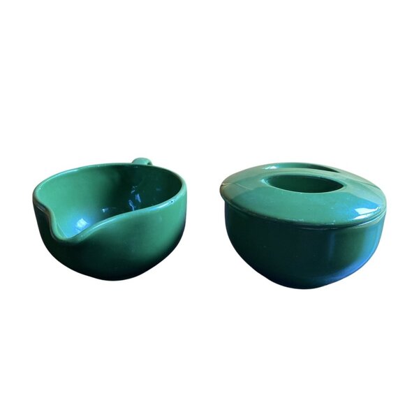 Oxford China Annie Laurie Cream  Sugar Set MCM Cottage Green 4" - Picture 11 of 11